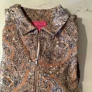 NWOT Isaac Mizrahi Live zip front jacket